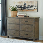 Shamryn Grayish Brown 6-Drawer Dresser