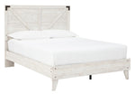 Shawburn Whitewash Wood Full Platform Bed with Headboard