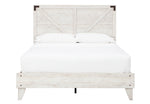 Shawburn Whitewash Wood Queen Platform Bed with Headboard