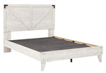 Shawburn Whitewash Wood Queen Platform Bed with Headboard