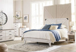 Shawburn Whitewash Wood Queen Platform Bed with Headboard