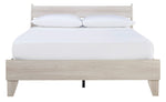 Socalle Natural Tone Queen Platform Bed with Headboard