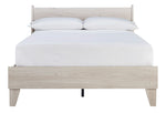 Socalle Natural Tone Twin Platform Bed with Headboard