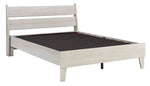 Socalle Natural Tone Twin Platform Bed with Headboard