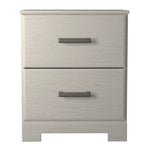 Stelsie White Wood 2-Drawer Nightstand