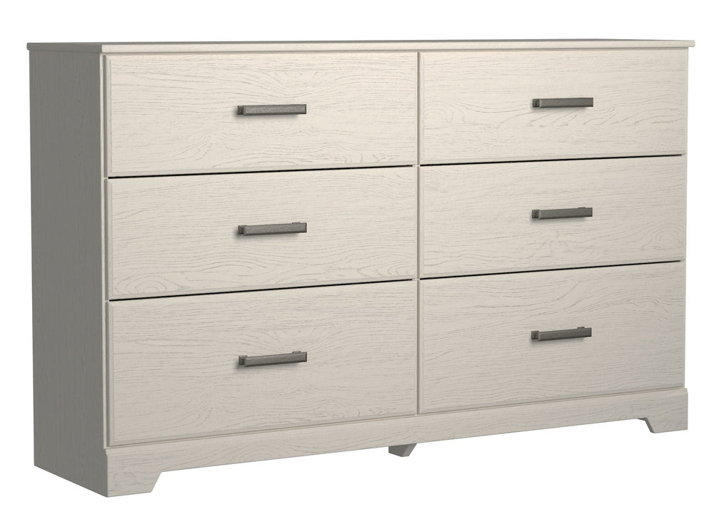 Stelsie White Wood 6-Drawer Dresser