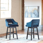 Tallenger 2 Blue Tall Swivel Bar Stools