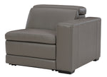 Texline Gray Leather Power Recliner Loveseat