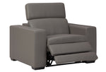 Texline Gray Leather Power Recliner