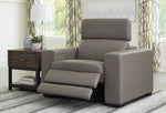 Texline Gray Leather Power Recliner