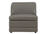 Texline Gray Leather Power Recliner Sofa