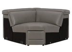 Texline 6-Pc Gray Leather Power Recliner Sectional Sofa