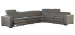 Texline 7-Pc Gray Leather Power Recliner Sectional Sofa