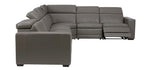 Texline 7-Pc Gray Leather Power Recliner Sectional Sofa