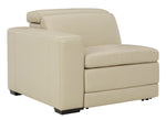 Texline Sand Leather Power Recliner Loveseat