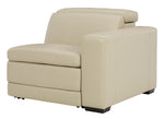 Texline Sand Leather Power Recliner Loveseat