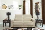 Texline Sand Leather Power Recliner Loveseat