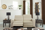 Texline Sand Leather Power Recliner Loveseat