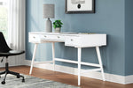 Thadamere White Wood Home Office Desk