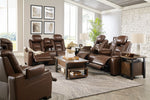 The Man-Den Mahogany Power Recliner Loveseat