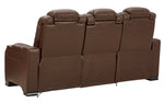 The Man-Den Mahogany Power Recliner Sofa