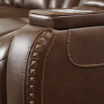 The Man-Den Mahogany Power Recliner Sofa