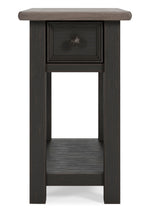 Tyler Creek Grayish Brown/Black Wood Chair Side End Table