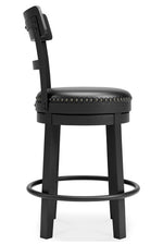 Valebeck Black Wood Swivel Bar Stool