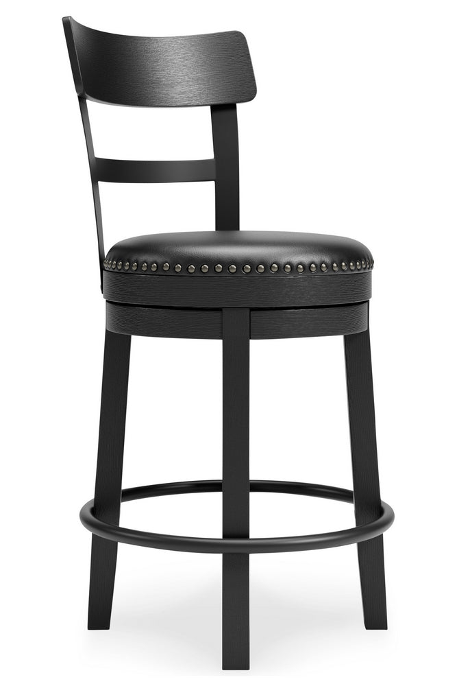 Valebeck Black Wood Swivel Bar Stool