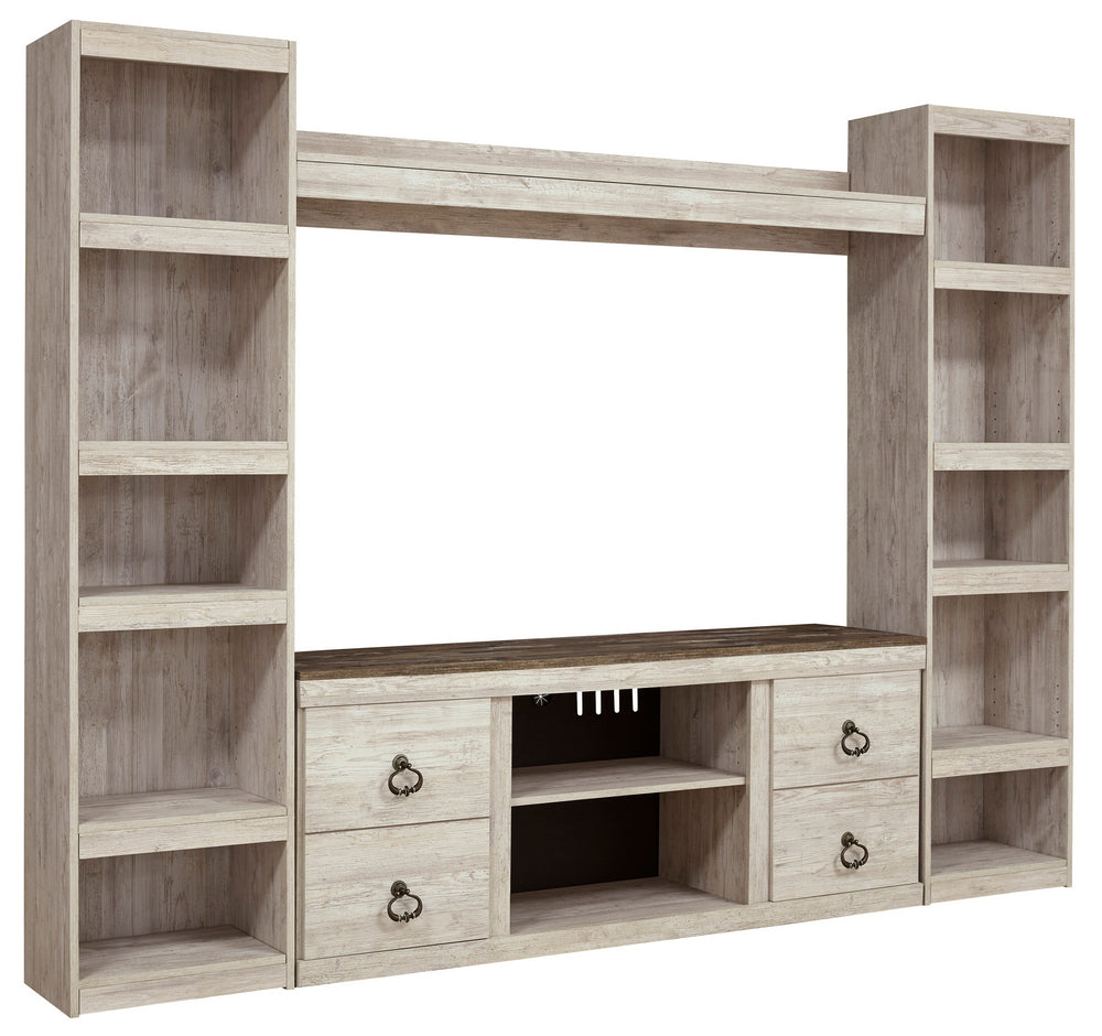 Willowton Replicated Whitewash Wood Entertainment Center