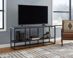 Yarlow Black Wood/Metal Extra Large TV Stand