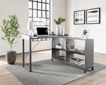 Yarlow Black Wood/Metal L-Desk