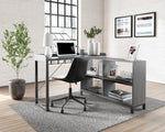 Yarlow Black Wood/Metal L-Desk