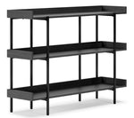 Yarlow Black Wood/Metal 3-Tier Bookshelf