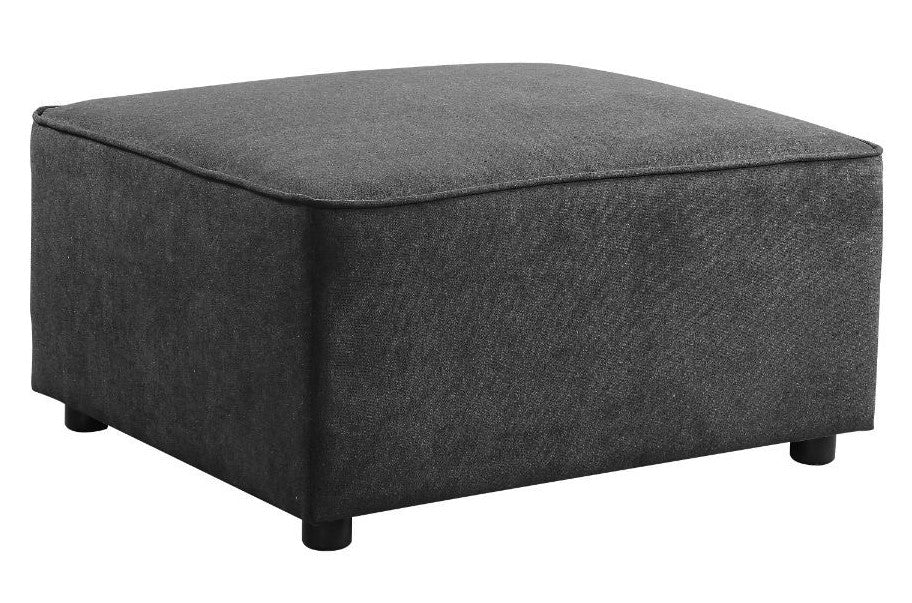 Silvester Gray Fabric Rectangular Ottoman