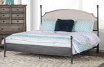 Sinead Beige Fabric/Gun Metal Cal King Bed