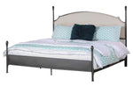 Sinead Beige Fabric/Gun Metal King Bed