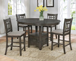 Orlanda 2 Grey Fabric/Wood Counter Height Chairs