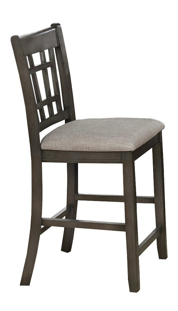 Orlanda 2 Grey Fabric/Wood Counter Height Chairs