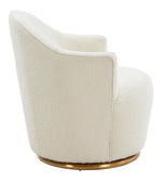 Skyla Glam Cream Boucle Swivel Chair