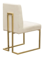 Skyline 2 Cream Fabric/Gold Metal Side Chairs