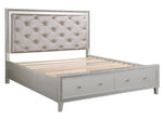 Sliverfluff Champagne Wood King Bed with Storage