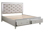 Sliverfluff Champagne Wood King Bed with Storage