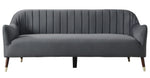 Sloane Gray Velvet Fabric Channel Tufted Sofa