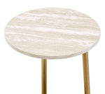 Snare Natural Wood/Champagne Metal Accent Table with Shelf