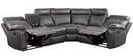 Socorro 3Pc Gray Faux Leather Manual Recliner Sectional