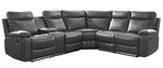 Socorro 3Pc Gray Faux Leather Manual Recliner Sectional