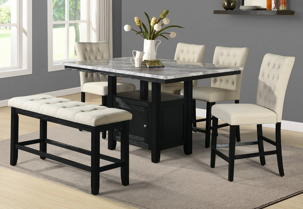 Sofia 6-Pc Beige Counter Height Table Set