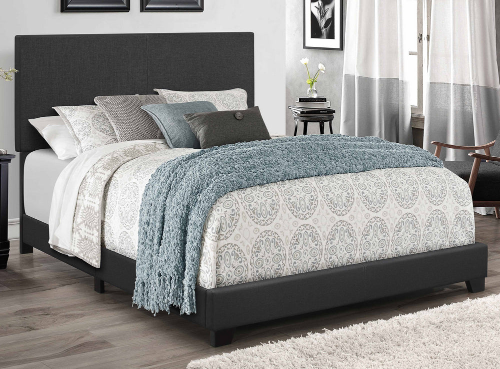 Sofie Dark Gray Linen Fabric Full Bed