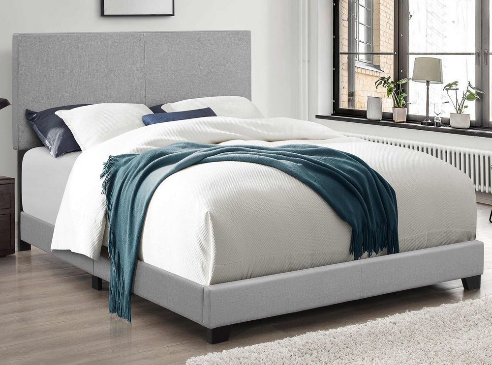 Sofie Light Gray Linen Fabric Twin Bed